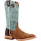 Durango Western Boot, 9 M, Leather, 13 in H, Whiskey Tobacco/Aqua DDB0467 - alternate 1